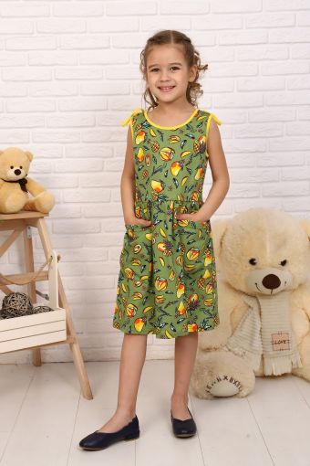 Платье Манго детское (Оливковый) - Модно-Трикотаж