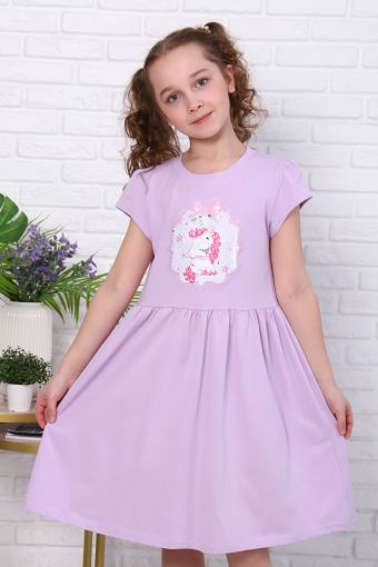 Платье Детка короткий рукав детское (Сиреневый) - Модно-Трикотаж