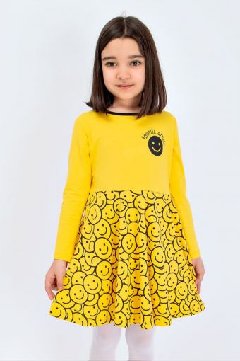 Платье трикотажное для девочки SP7964 (Желтый) - Модно-Трикотаж
