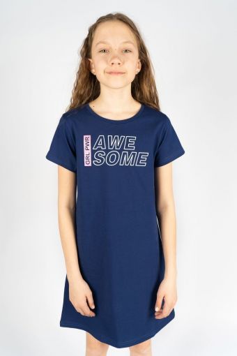 Платье для девочки 81190 (Синий) - Модно-Трикотаж