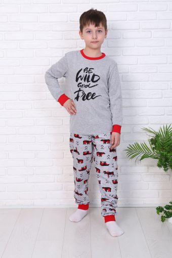 Пижама Гризли детская (Красный) - Модно-Трикотаж