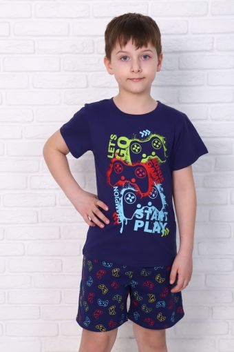 Пижама Азарт детская (Темно-синий) - Модно-Трикотаж