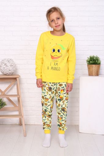 Пижама Смузи длинный рукав детская (Желтый) - Модно-Трикотаж