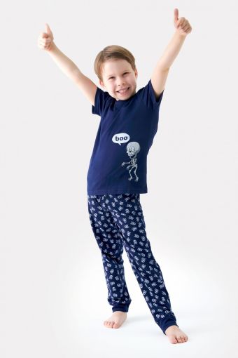 Пижама 44001 детская (Скелеты) - Модно-Трикотаж