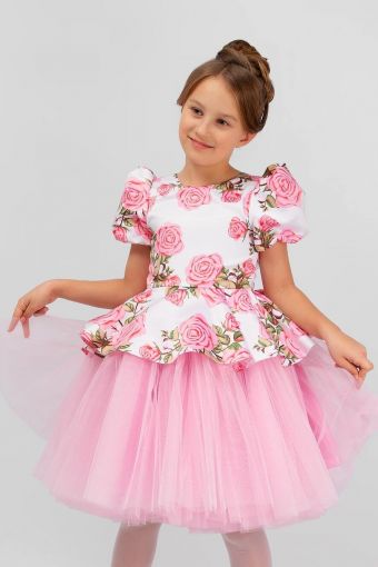 Платье нарядное для девочки SP2010 (Розовый) - Модно-Трикотаж