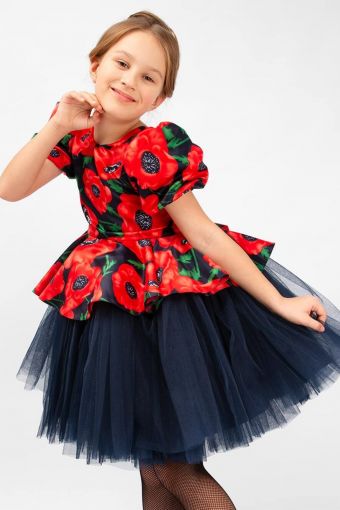 Платье нарядное для девочки SP2010 (Красный) - Модно-Трикотаж