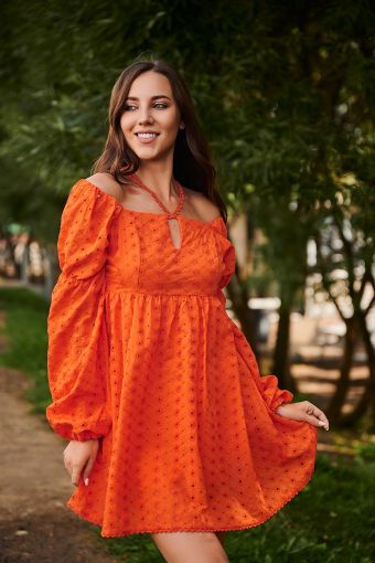 Платье 7337 (Оранжевый) - Модно-Трикотаж