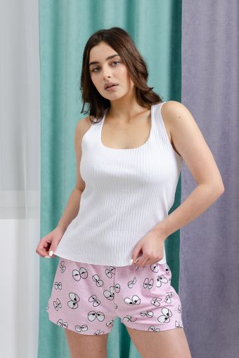 Пижама женская 8434 (Глаза на розовом) - Модно-Трикотаж