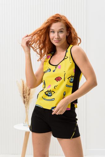 Пижама женская 8441 (Желтый) - Модно-Трикотаж