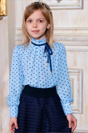 Блузка для девочки SP007 (Голубой) - Модно-Трикотаж