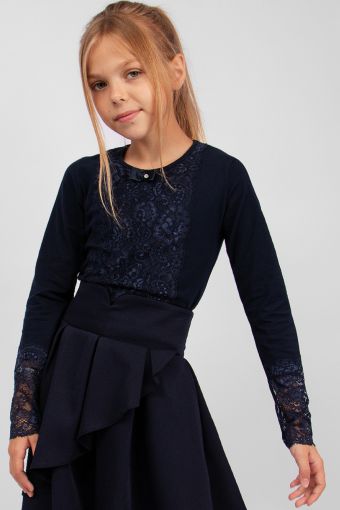 Блузка для девочки SP62999 (Темно-синий) - Модно-Трикотаж