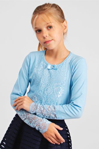 Блузка для девочки SP62999 (Голубой) - Модно-Трикотаж