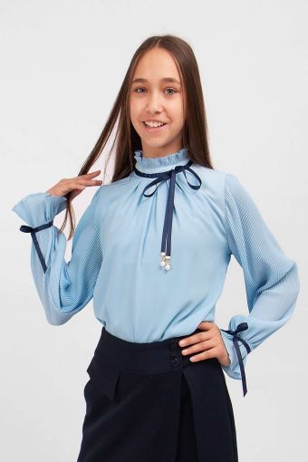 Блузка для девочки SP2801 (Голубой) - Модно-Трикотаж