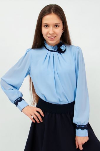 Блузка для девочки SP0301 (Голубой) - Модно-Трикотаж
