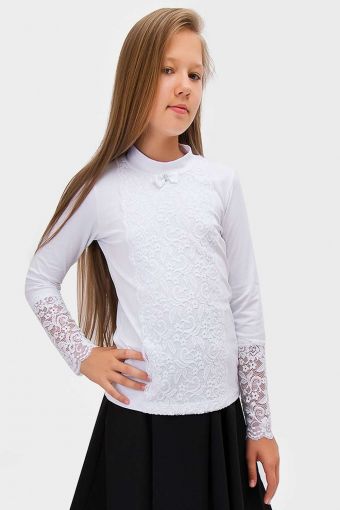 Блузка для девочки S62995 (Белый) - Модно-Трикотаж