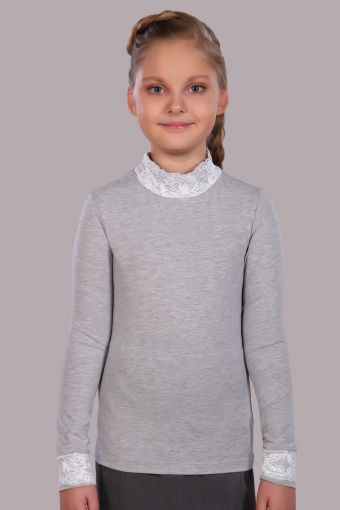 Блузка для девочки Дженифер арт. 13119 (Серый меланж) - Модно-Трикотаж