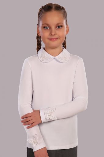 Блузка для девочки Камилла арт. 13173 (Белый) - Модно-Трикотаж