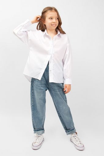 Блузка для девочки оверсайз SP1012 (Белый) - Модно-Трикотаж