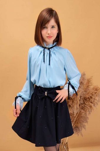 Блузка для девочки SP0303 (Голубой) - Модно-Трикотаж