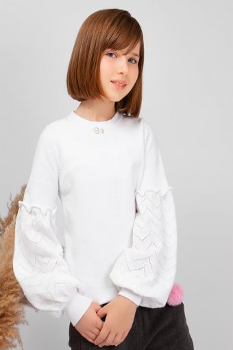 Джемпер для девочки SP50080 (Белый) - Модно-Трикотаж