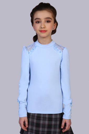 Блузка для девочки Алена арт. 13143 (Светло-голубой) - Модно-Трикотаж