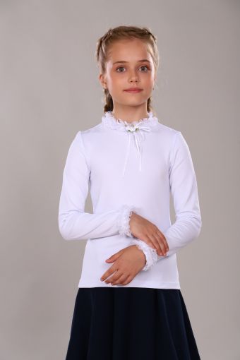 Блузка для девочки Ариэль Арт. 13265 (Белый) - Модно-Трикотаж