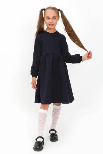 Платье Школа-6 детское (Темно-синий) - Модно-Трикотаж
