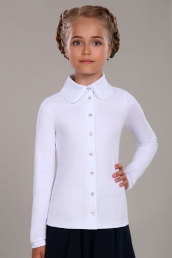 Блузка для девочки Агата 13258 (Белый) - Модно-Трикотаж