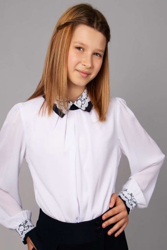 Блузка для девочки SP0302 (Белый) - Модно-Трикотаж
