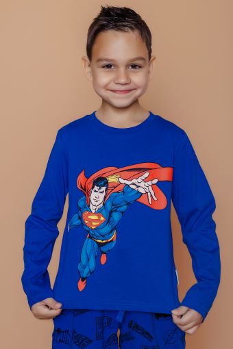 Футболка 22742 детская SUPERMAN и ЛИГА СПРАВЕДЛИВОСТИ (Синий) - Модно-Трикотаж