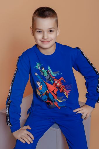 Свитшот 22744 детский ЛИГА СПРАВЕДЛИВОСТИ (Синий) - Модно-Трикотаж