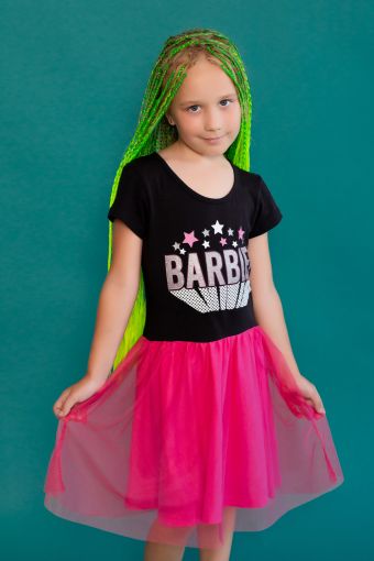 Платье 22764 Barbie кор. рукав (Фуксия) - Модно-Трикотаж