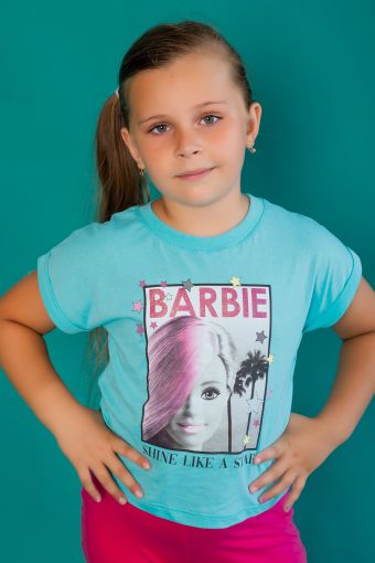 Футболка 22468 Barbie кор. рукав (Мятный) - Модно-Трикотаж