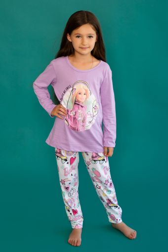 Пижама 22762 Barbie дл. рукав (Лиловый) - Модно-Трикотаж