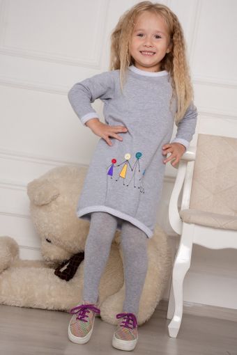Платье 24301 детское (Серый-меланж) - Модно-Трикотаж