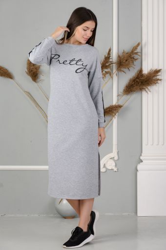Платье 24835 (Серый меланж) - Модно-Трикотаж