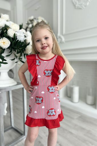 Платье 5108 детское (Красный) - Модно-Трикотаж