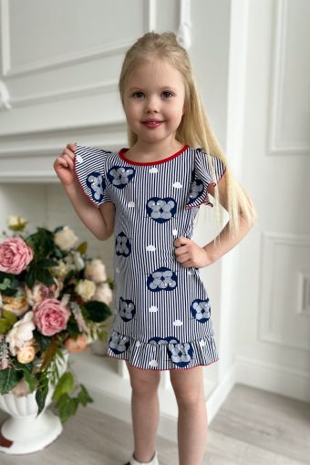 Платье 5104 детское (Синий) - Модно-Трикотаж