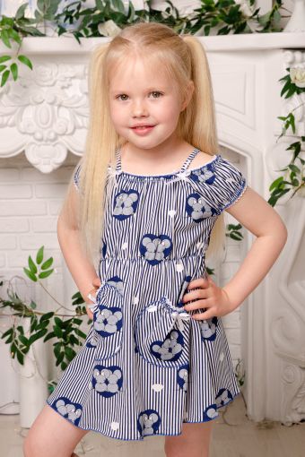 Платье 5119 детское (Синий) - Модно-Трикотаж