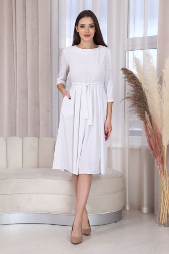 Платье П209л (Белый,черный) - Модно-Трикотаж