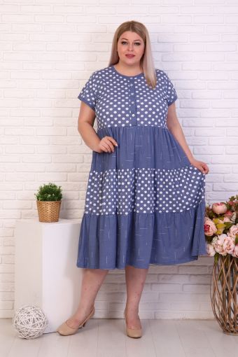 Платье 37545 (Синий горох) - Модно-Трикотаж
