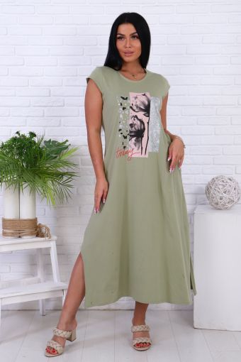 Платье 32052 (Хаки) - Модно-Трикотаж