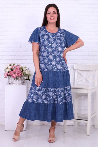 Платье 47083 (Синий) - Модно-Трикотаж