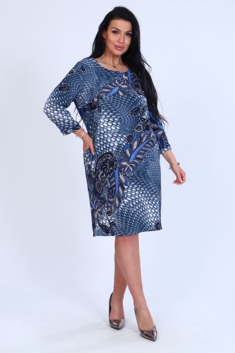 Платье 52204 (Серо-голубой) - Модно-Трикотаж