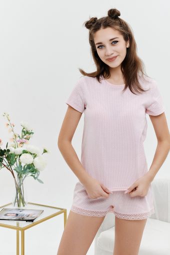 Пижама 18021 (Розовый) - Модно-Трикотаж