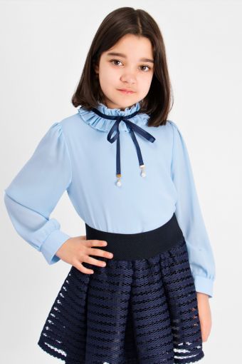 Блузка для девочки SP0400 (Голубой) - Модно-Трикотаж
