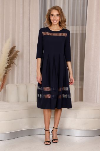 Платье П183 (Темно-синий) - Модно-Трикотаж