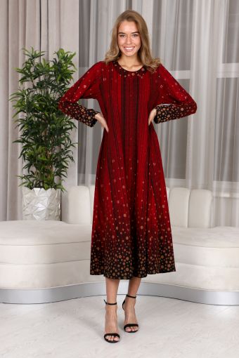 Платье ПТ011 (Красн,кор,чер) - Модно-Трикотаж