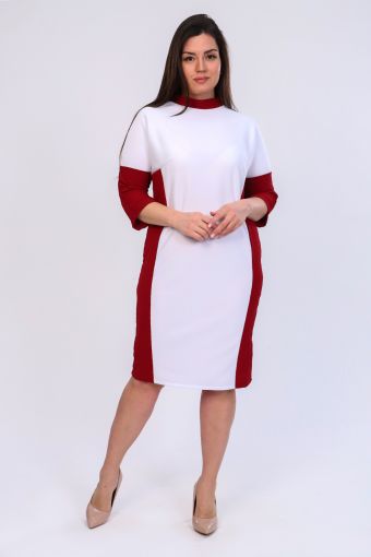 Платье 52254 (Бордо,бел) - Модно-Трикотаж