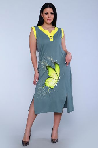 Платье 71063 (Оливковый) - Модно-Трикотаж